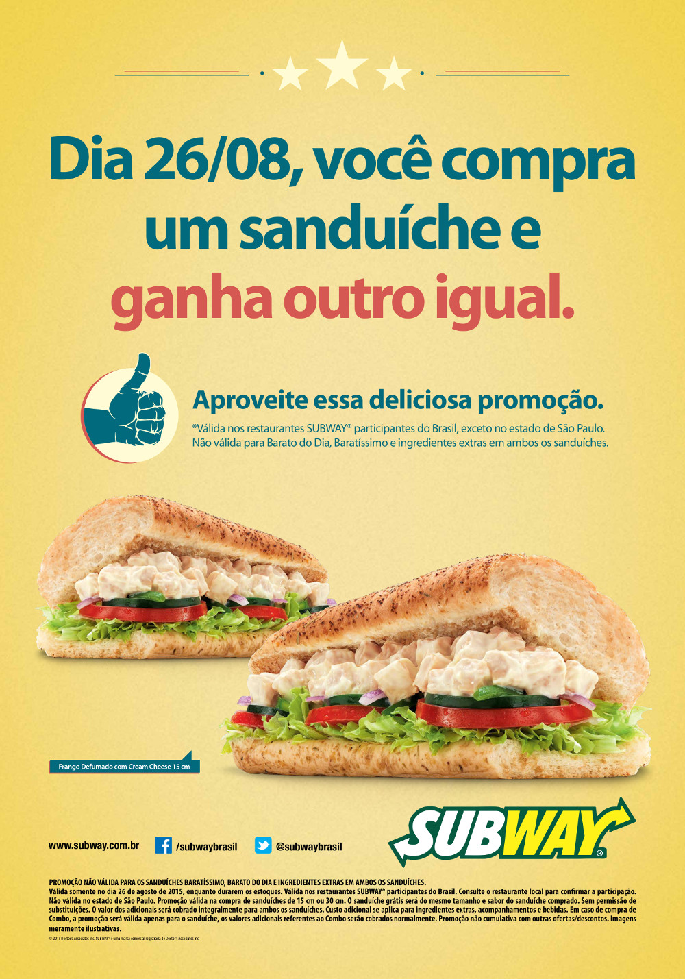 Subway Realiza Promo O Compre Um Ganhe Outro Portal Da Propaganda